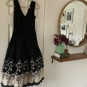 Little black dress with embroidery detail